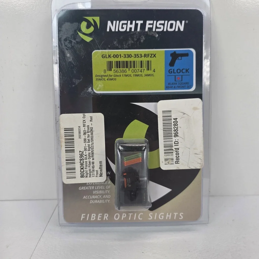 Night Fision Fiber Optic Sight Glock RED 17 19 34 35 45 MOS GLK-001-330-353-RFZX